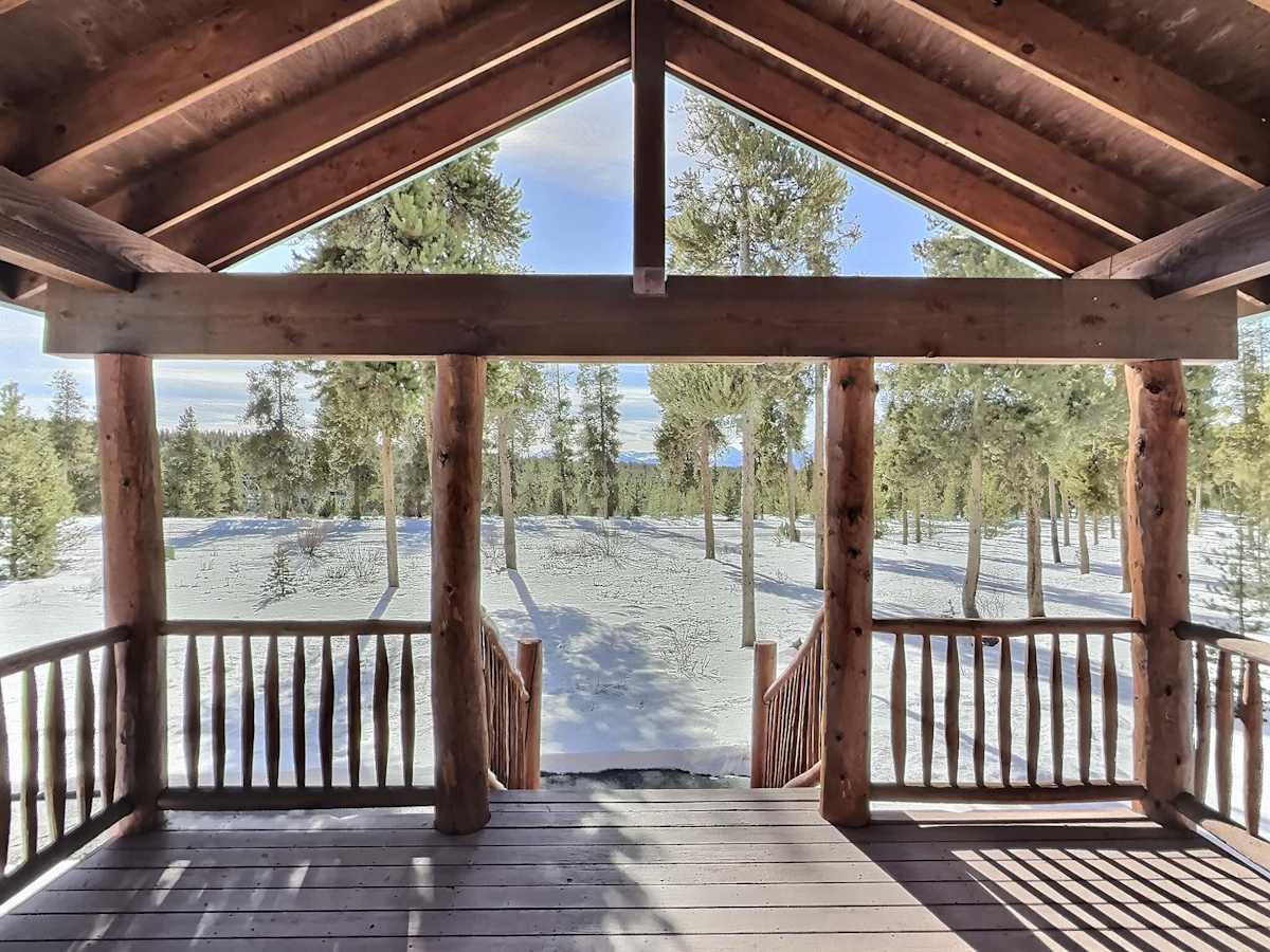 cozy, rustic cabin deck