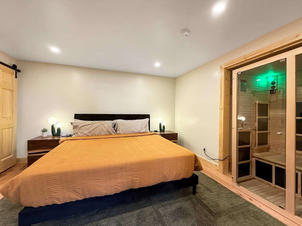【Sauna + Bedroom】 Private infrared sauna inside the bedroom — the standout feature of this unit