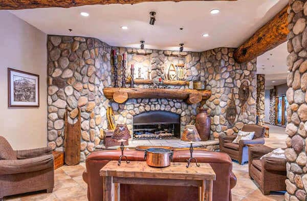 The Grand Lodge Lobby & Fireplace | Listed with @BookTraverse