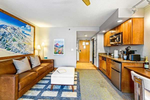 Pull-out couch and kitchenette | Listed with @BookTraverse