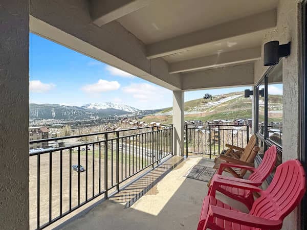 Private balcony with Down valley Mountain views | Listed with @BookTraverse