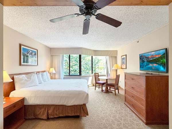 King Bed and small dining area | Listed with @BookTraverse