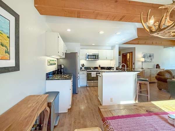 Updated Kitchen and bar seating | Listed with @BookTraverse